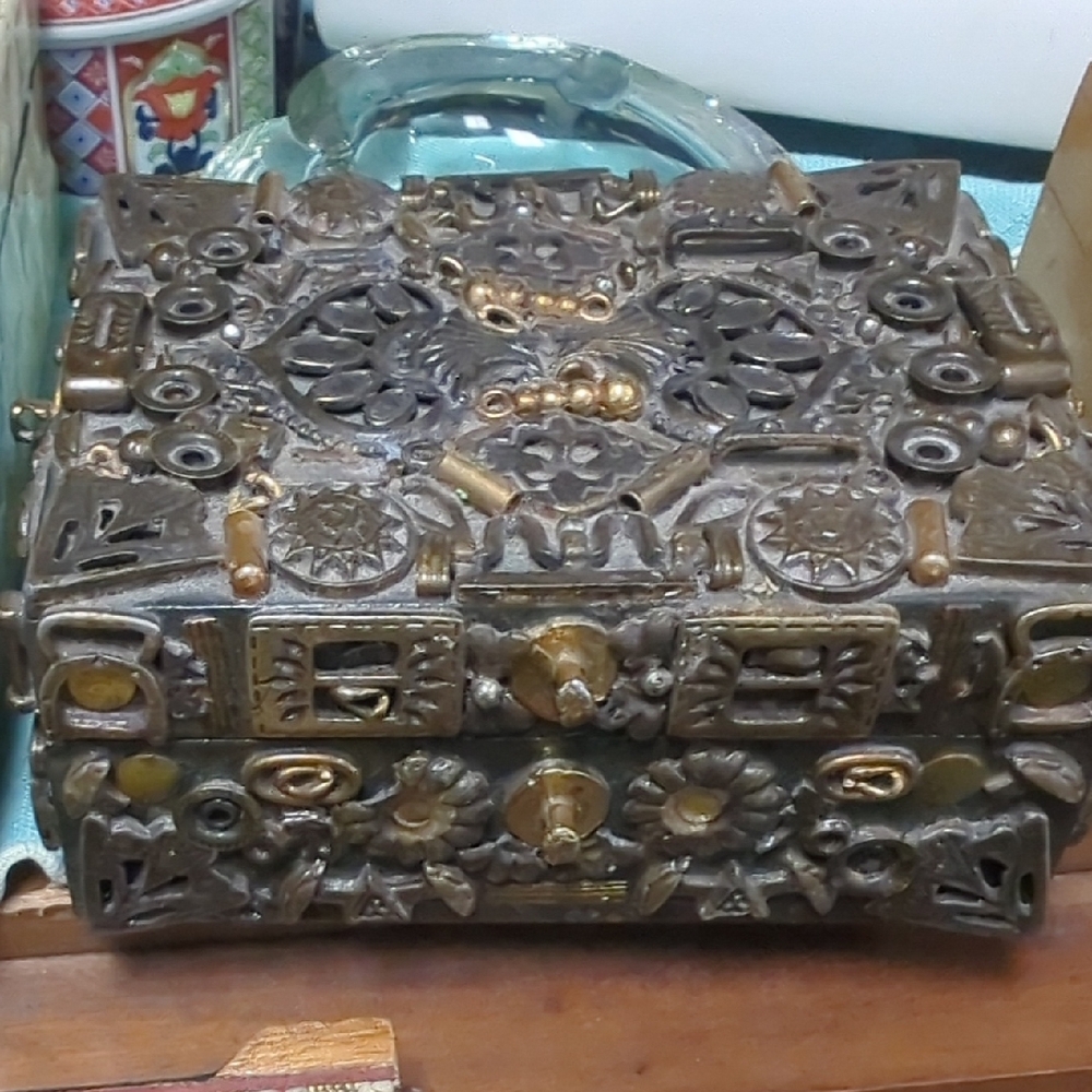 Ornate Metal Jewelry Box